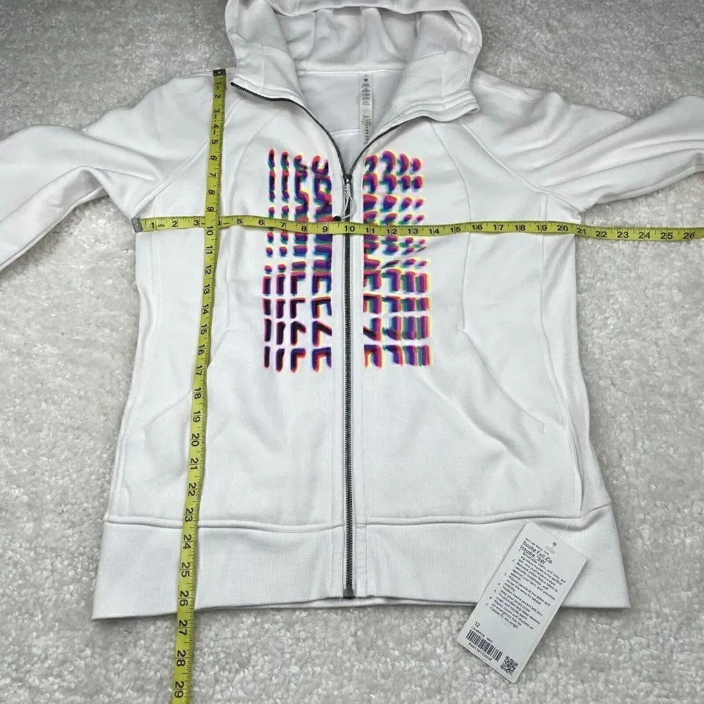Lululemon Scuba Full Zip Hoodie White Seawheeze NEW
